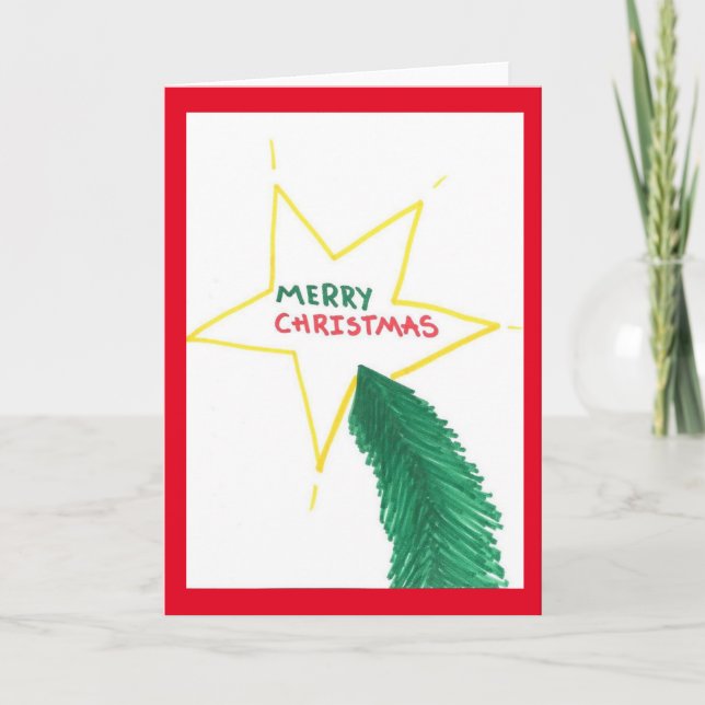 Joyeux Noël étoile et carte Arbre (Devant)