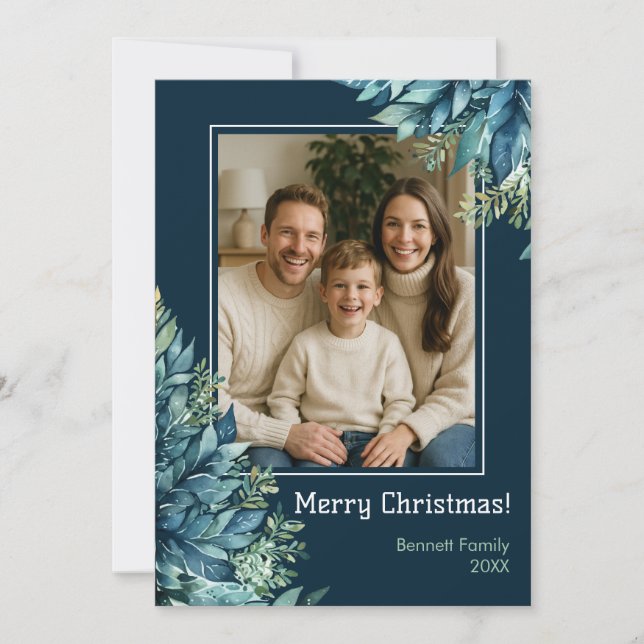 Joyeux Noël famille carte de vacances photo person (Devant)