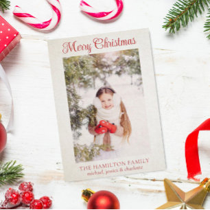 Joyeux Noël Famille Photo Carte de vacances