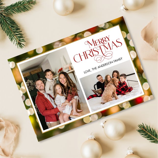 Joyeux Noël Famille Photo Collage Carte de vacance (Créateur téléchargé)