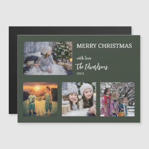 Joyeux Noël famille photo collage carte magnétique