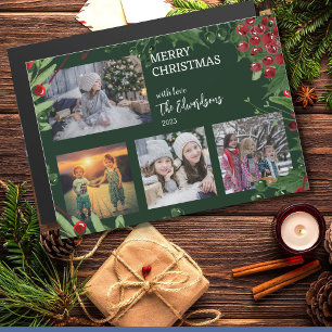 Joyeux Noël famille photo collage carte magnétique