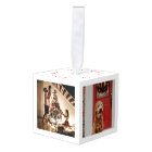 Joyeux Noël Famille Photo Cube Rouge Blanc