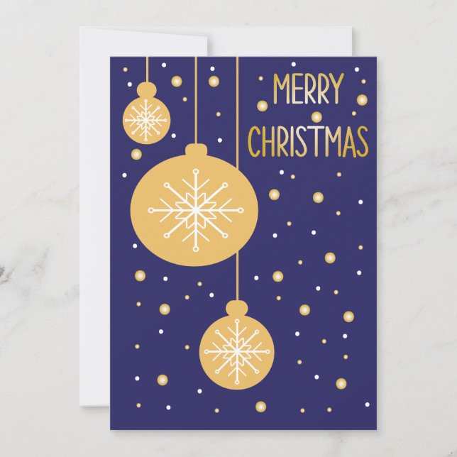 Joyeux Noël Faux de neige carte ornement (Devant)