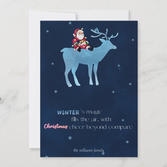 joyeux Noël festif, moderne carte de voeux mignonn (Devant)