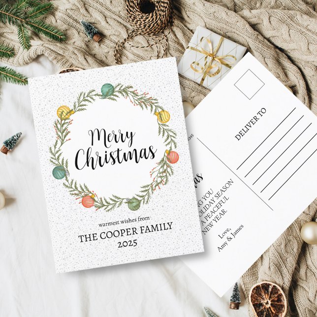 Joyeux Noël Festif Wreath Carte postale (Créateur téléchargé)