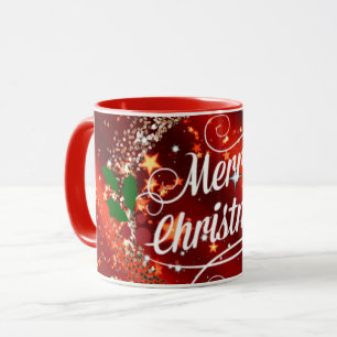 Joyeux Noël, Fête rouge design Mug