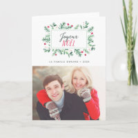 Joyeux Noël Feuillage Peint | Carte de Noël