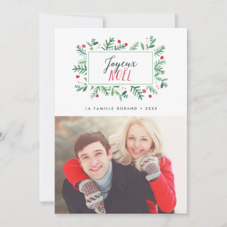Joyeux Noël Feuillage Peint | Carte de Noël