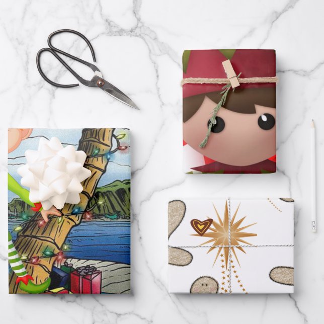 Joyeux Noël Feuilles de pain d'épices Envelopper p (Recto)