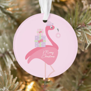 Joyeux Noël Flamant Rose Pastel Violet