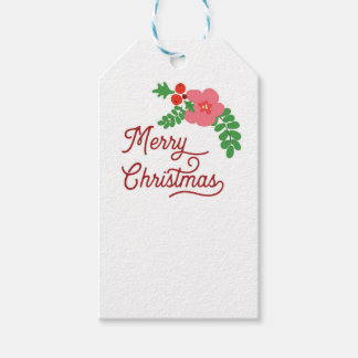 Joyeux Noël Flora étiquettes cadeaux