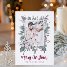 Joyeux Noël floral d'hiver coton fleurs