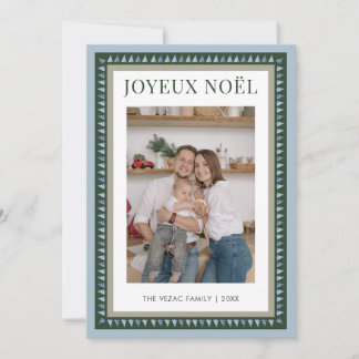 Joyeux Noel French Christmas Modern Custom Photo Holiday Card