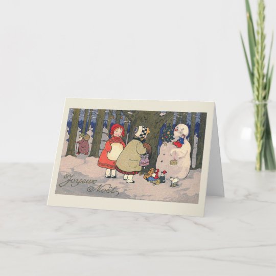 &quot;Joyeux Noel&quot; French Vintage Christmas Card | Zazzle.ca