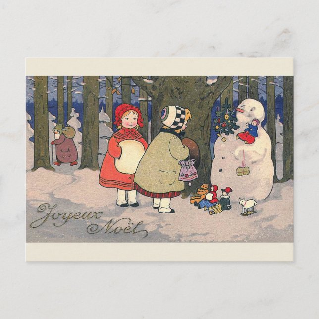 "Joyeux Noel" French Vintage Christmas Postcard (Front)