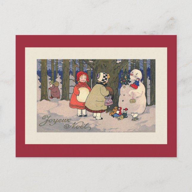 Joyeux Noel French Vintage Christmas Postcard (Front)