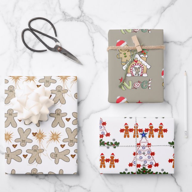 Joyeux Noël Gingerpain Enveloppement Feuilles de p (Recto)