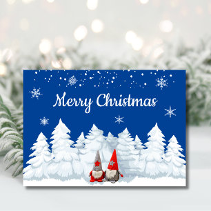 Joyeux Noël Gnomes Jour de Neige Carte de Fêtes