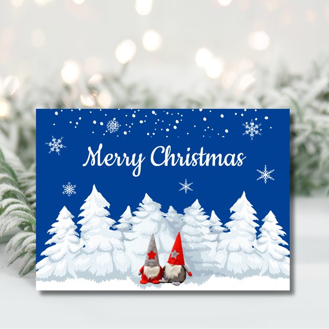 Joyeux Noël Gnomes Snowy Day Carte de vacances (Créateur téléchargé)