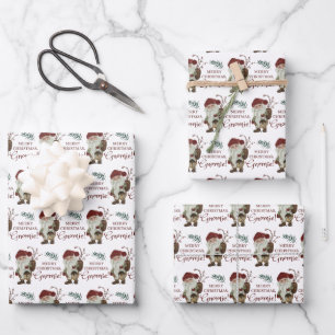 Joyeux Noël Gnomie Enveloppement Feuilles de papie