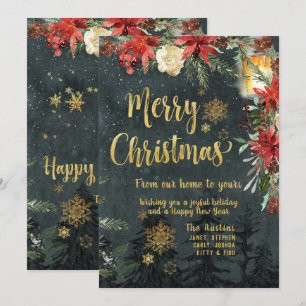 Joyeux Noël Gold Calligraphie Carte de vacances