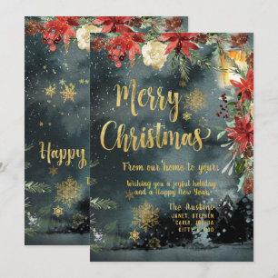 Joyeux Noël Gold Calligraphie Carte de vacances