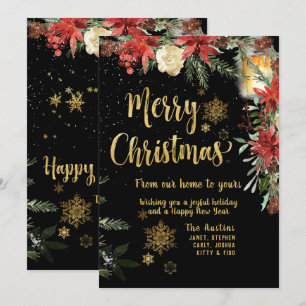 Joyeux Noël Gold Calligraphie Carte de vacances