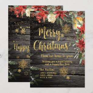 Joyeux Noël Gold Calligraphie Russe Carte de carte