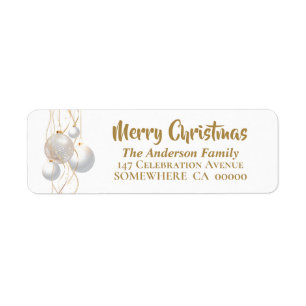 Joyeux Noël Gold Texte Adresse de retour