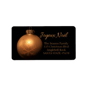 Joyeux Noël Golden ornament label