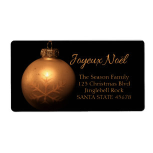 Joyeux Noël Golden ornament label