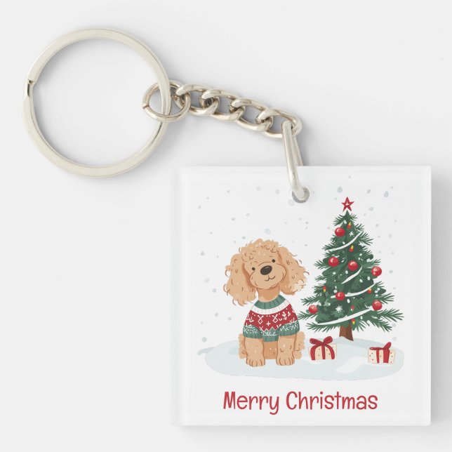 Joyeux Noël Goldendoodle Chien (Devant)