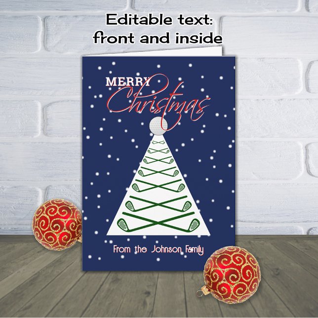 Joyeux Noël golf texte personnalisé Carte de vacan (Créateur téléchargé)
