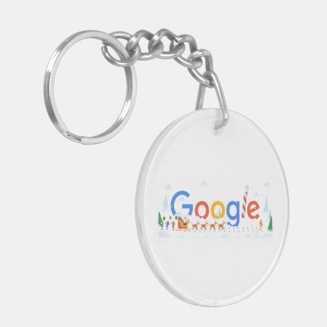 Joyeux Noël Google Porte - clé acrylique (Devant gauche)