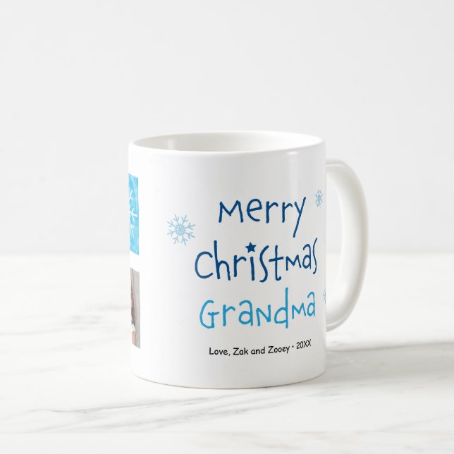 Joyeux Noël Grand-mère 2 Photo Custom Mug (Devant droit)