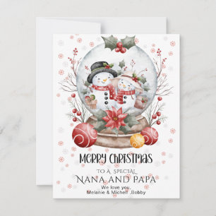 Joyeux Noël Grand-mère & Grand-père Carte de nom p