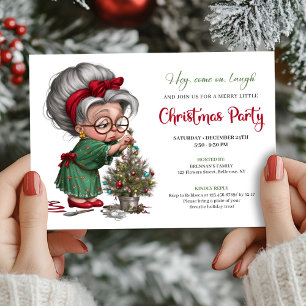 Joyeux Noël Grand-mère Invitation de fête Cartoon 