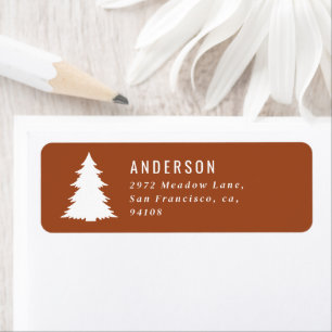 Joyeux Noël graphique arbre rétro terre cuite