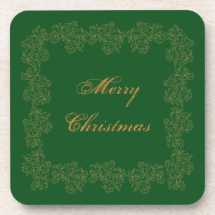 Joyeux Noël Green Dessous de verre en plastique or