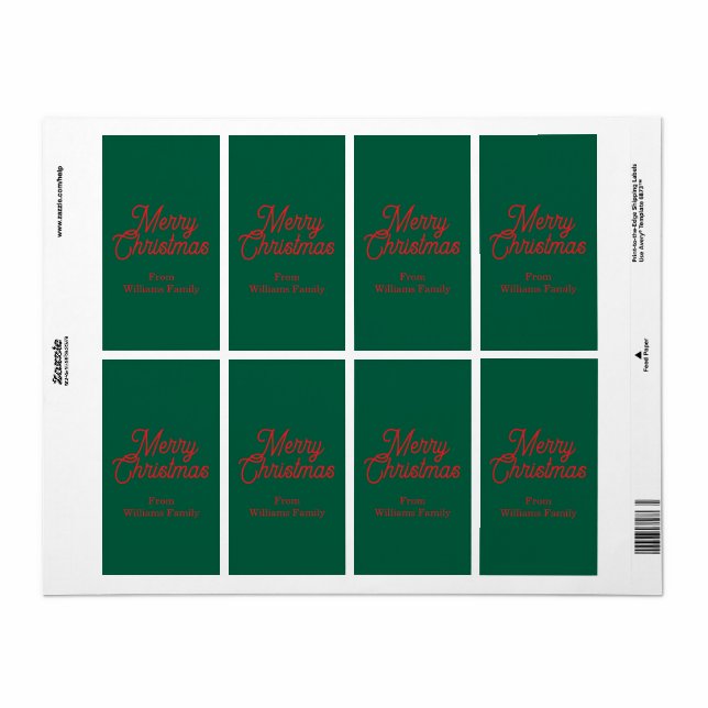 Joyeux Noël Green Script Holiday (Feuille entière)