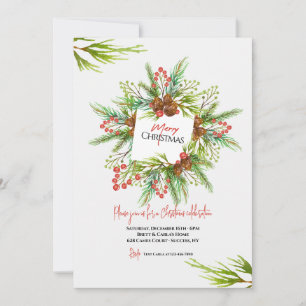 Joyeux Noël Greens Invitation