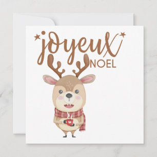 Joyeux Noel Greeting Card, Merry Christmas Holiday Card