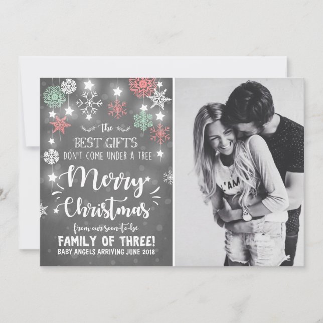 Joyeux Noël grossesse faire-part tableau de bord (Devant)