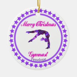 Joyeux Noël Gymnaste Ornement en céramique