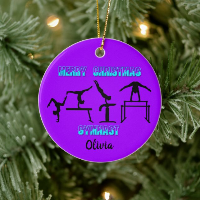 Joyeux Noël Gymnaste Ornement en céramique (Arbre)