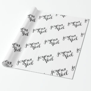Joyeux Noel   Handwritten Script Holiday Wrapping Paper