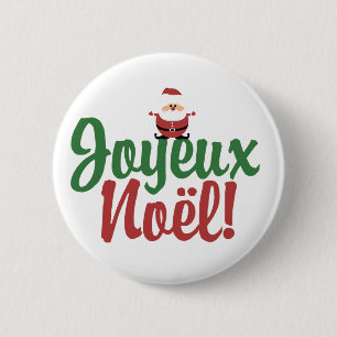 Joyeux Noel Happy Christmas 2 Inch Round Button