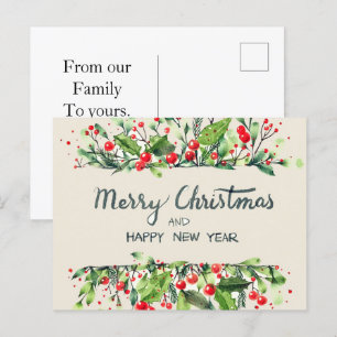 Joyeux Noël heureux nouvelle année cartes postales
