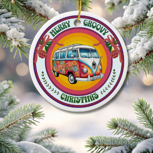 Joyeux Noël Hippie Van Ornement